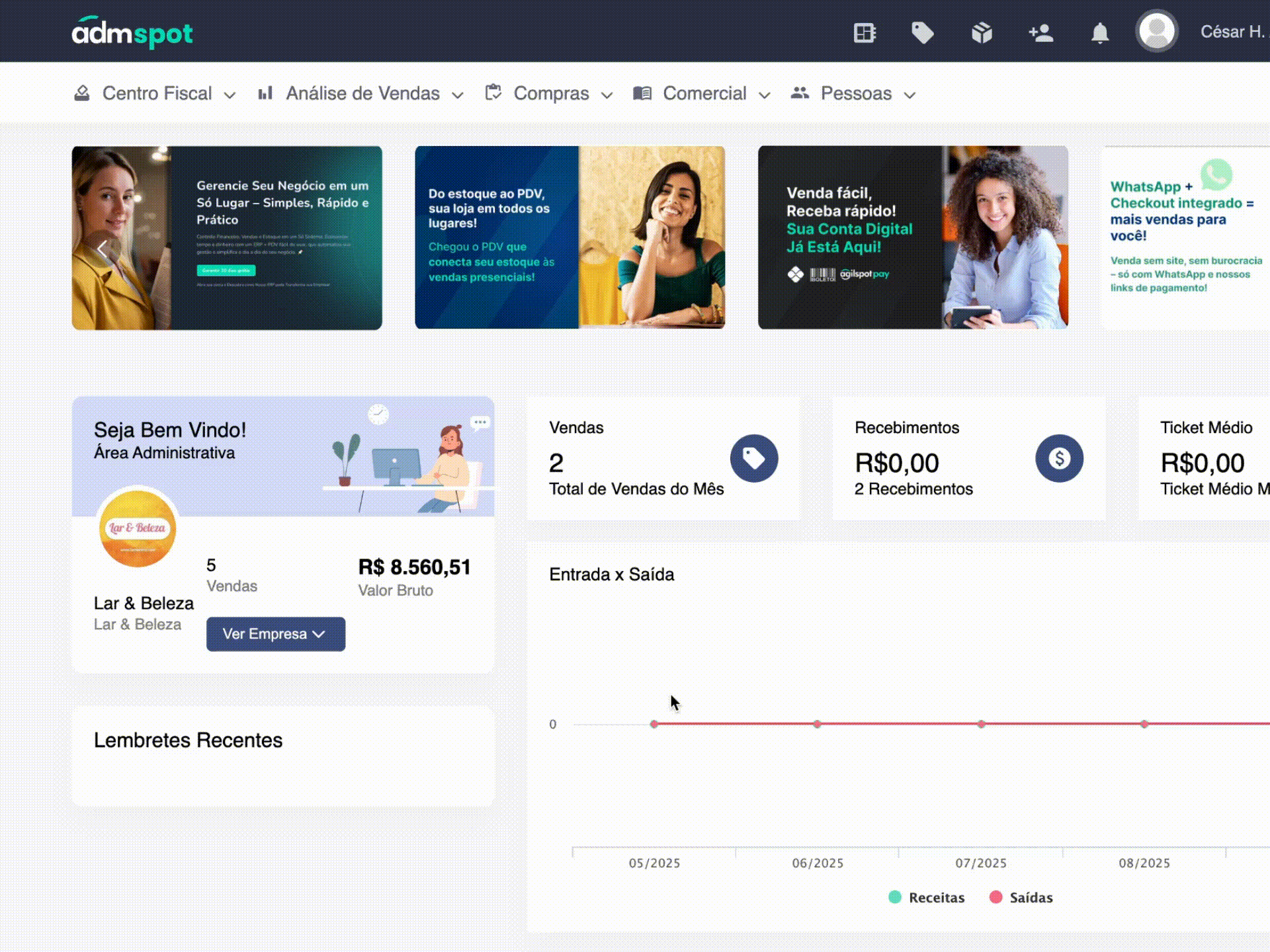 Funcionalidade de Cobranças AgilSpot Pay